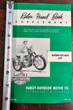 VTG 1960s Harley Davidson Sportster XLCH Riders Handbook Supplement Owner Manual