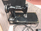 VTG Singer Featherweight 221 Black Sewing Machine Case Black USA Portable!