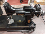 VTG Singer Featherweight 221 Black Sewing Machine Case Black USA Portable!