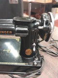 VTG Singer Featherweight 221 Black Sewing Machine Case Black USA Portable!
