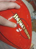 NOS Gas Tank Factory Harley custom Paint Red Decals CVO Softail Carb Heritage Fa