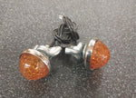 Auto Gem NOS License Plate Bolts Glass Light Up Amber