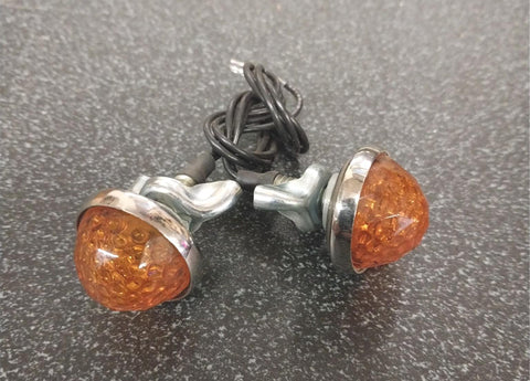 Auto Gem NOS License Plate Bolts Glass Light Up Amber