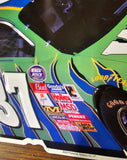 Timber Wolf Mark Green #37 Nascar Metal Tin Race Car Mancave Sign 23x14