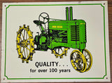 VTG Rare John Deere Tractor 12x16 Advertising Metal Tin Farming Mancave Sign