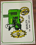 VTG Rare John Deere Tractor 12x16 Advertising Metal Tin Farming Mancave Sign