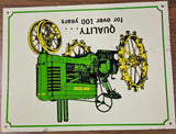 VTG Rare John Deere Tractor 12x16 Advertising Metal Tin Farming Mancave Sign