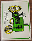 VTG Rare John Deere Tractor 12x16 Advertising Metal Tin Farming Mancave Sign