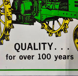 VTG Rare John Deere Tractor 12x16 Advertising Metal Tin Farming Mancave Sign