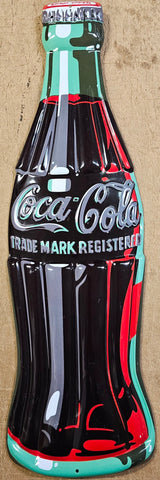 VTG Coca Cola Soda Metal Tin Sign 3D Embossed 21x6 Diner Garage Kitchen Diet Cok
