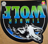 VTG 1999 Timber Wolf Chewing Tobacco Metal Tin 17"x18" Store Advertising Sign