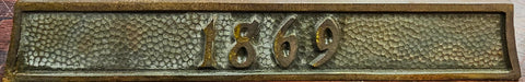 Vintage Metal House Number Address Plaque Plate 1869 Doorway Sign