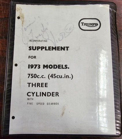 Triumph Factory Workshop Owners Repair Service Book Manual 1973 Trident T150V