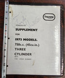 Triumph Factory Workshop Owners Repair Service Book Manual 1973 Trident T150V