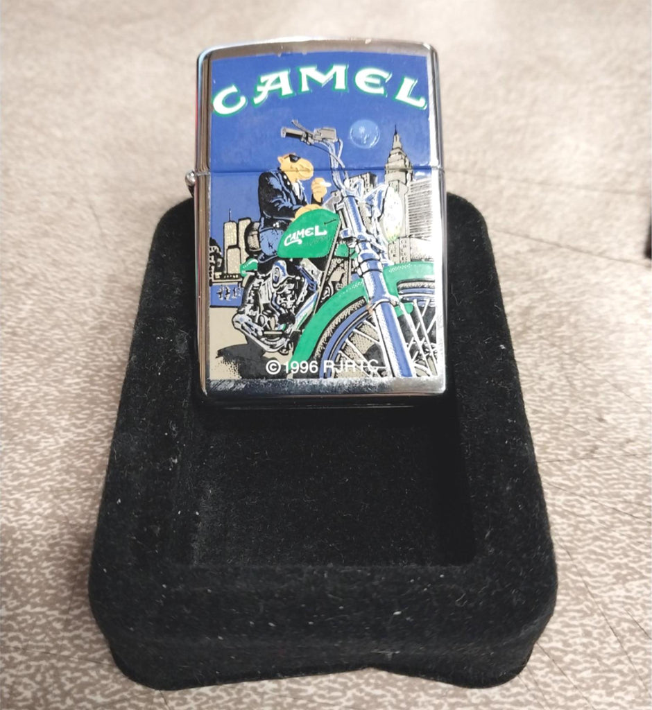 VTG unfired 1996 Zippo Joe Camel Motorcycle High Polish Chrome Cigaret –  cyclewarehouse.online