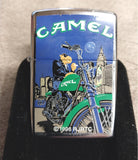 VTG unfired 1996 Zippo Joe Camel Motorcycle High Polish Chrome Cigarette RJRTC