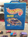 Hot Wheels Mattel 48 Piece Blue Carry Case Cars Trucks Kids Toys Collectibles