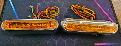 Arlen Ness Amber LED Chrome Motorcycle Mini Marker Lights