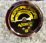 V-Twin Accel Oil Pressure Gauge 0-100LB Black Face Harley Softail Dyna Touring