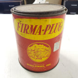 VTG Empty Firma-Plug Red Yellow Tin Can Collectible Wall-Firma INC. Original Tag