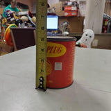 VTG Empty Firma-Plug Red Yellow Tin Can Collectible Wall-Firma INC. Original Tag