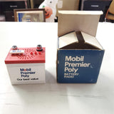 VTG Red White Bl Mobil Oil Premier Poly 9 volt Mini Battery Radio Ori Box 3324F