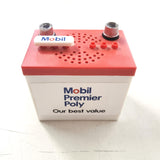 VTG Red White Bl Mobil Oil Premier Poly 9 volt Mini Battery Radio Ori Box 3324F