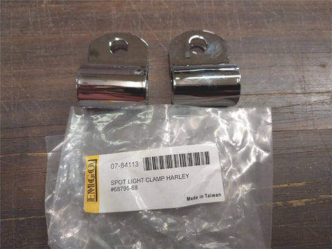 EMGO 07-84113 Spot Light Clamp Harley Bracket 1968-1982 Fl Motorcycle Pair