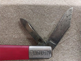Vintage Imperial Barlow 2 Blade Pocket Knife Red Tool Hunting Fishing