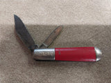 Vintage Imperial Barlow 2 Blade Pocket Knife Red Tool Hunting Fishing