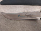 Vintage Large Fixed Blade Life Knife China Silver Gold Ships Cutlass Case