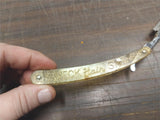 Wreck Hair Sharpener E Weck Co L1C1 NY USA Gold Sparkles Handle Straight Razor