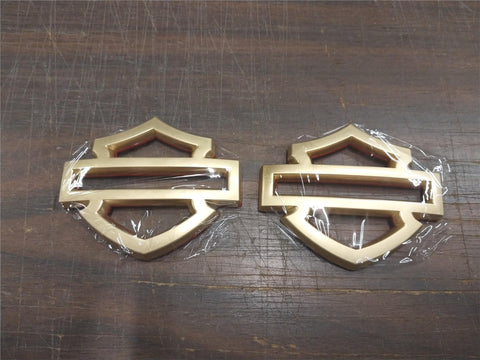 Gold CVO Gas Tank Emblems Badges Stickers Harley Davidson Bar Shield 3 1/2" Pr