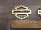 Gold CVO Gas Tank Emblems Badges Stickers Harley Davidson Bar Shield 3 1/2" Pr