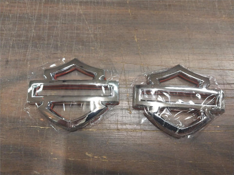 Chrome CVO Gas Tank Emblems Badges Stickers Harley Davidson Bar Shield 3 1/2" Pr