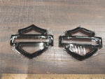 Black CVO Gas Tank Emblems Badges Stickers Harley Davidson Bar Shield 3 1/2" Pr