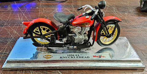 1936 EL Knucklehead V Twin Maisto Scale 1:18 Harley Motorcycle Toy Collectible