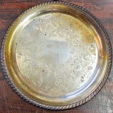 VTG WM Rogers 870 12" Chip/Dip Ornate Serving Platter Plate Silver Plated