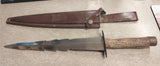Vtg 12' Sword Knife Sheath Stamped Tooled Deer Vintage Belt Pouch