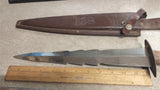 Vtg 12' Sword Knife Sheath Stamped Tooled Deer Vintage Belt Pouch