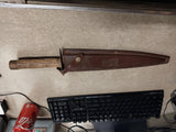 Vtg 12' Sword Knife Sheath Stamped Tooled Deer Vintage Belt Pouch