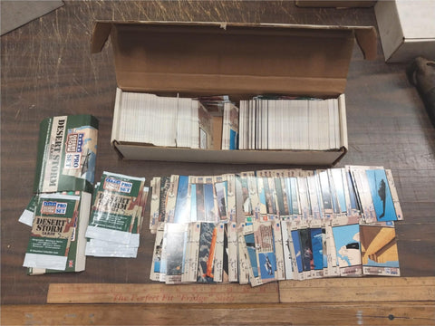1991 Desert Storm Mixed Educational Collectible Cards lot 300 Plus Wax Cases