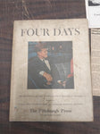 Vtg Four Days Book Death President Kennedy Pittsburgh Press Extra Clippings