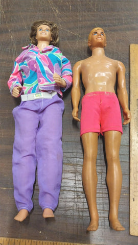 1960s Mattel Inc Malaysia Pink Beach Ken Purple Disco Blue Eyes Brown Blonde