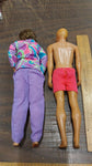 1960s Mattel Inc Malaysia Pink Beach Ken Purple Disco Blue Eyes Brown Blonde