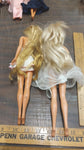 1960s Mattel Dressed Up Blonde Hair Blue Eyes Barbie White Glitter Dresses Tan