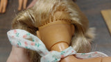 1980s Hasbro Sister Barbies Pink Flower Dress Blue Ruffle Blonde Hair Blue Eyes