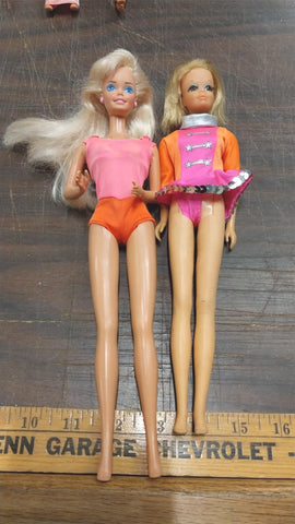 1960s F18 Mattel Gymastics Star Swimwear Barbie Short Long Hair Bathing Suit