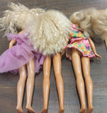 1980s Mattel 3 Party Girl Barbies Purple Dress Blue Swimsuit Summer Hiking Acces