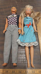 1980's Mattel BHHS Outfit Ken Barbie Blue Dress Blonde Hair Blue Eyes Couple